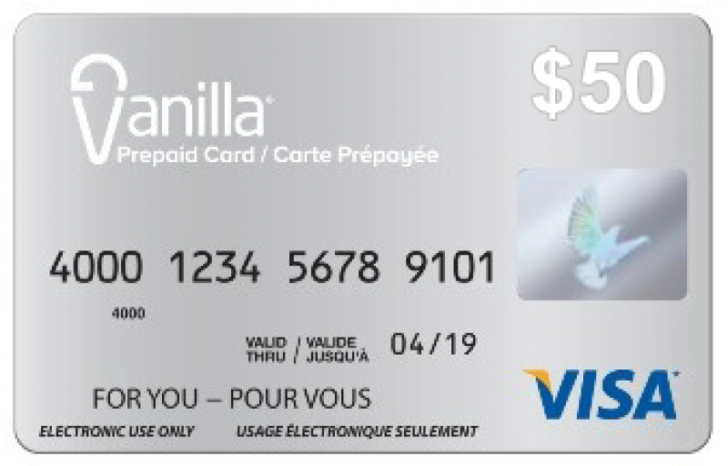 vanilla visa card50 3